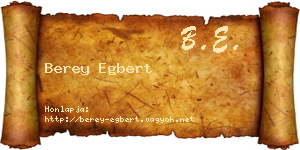 Berey Egbert névjegykártya